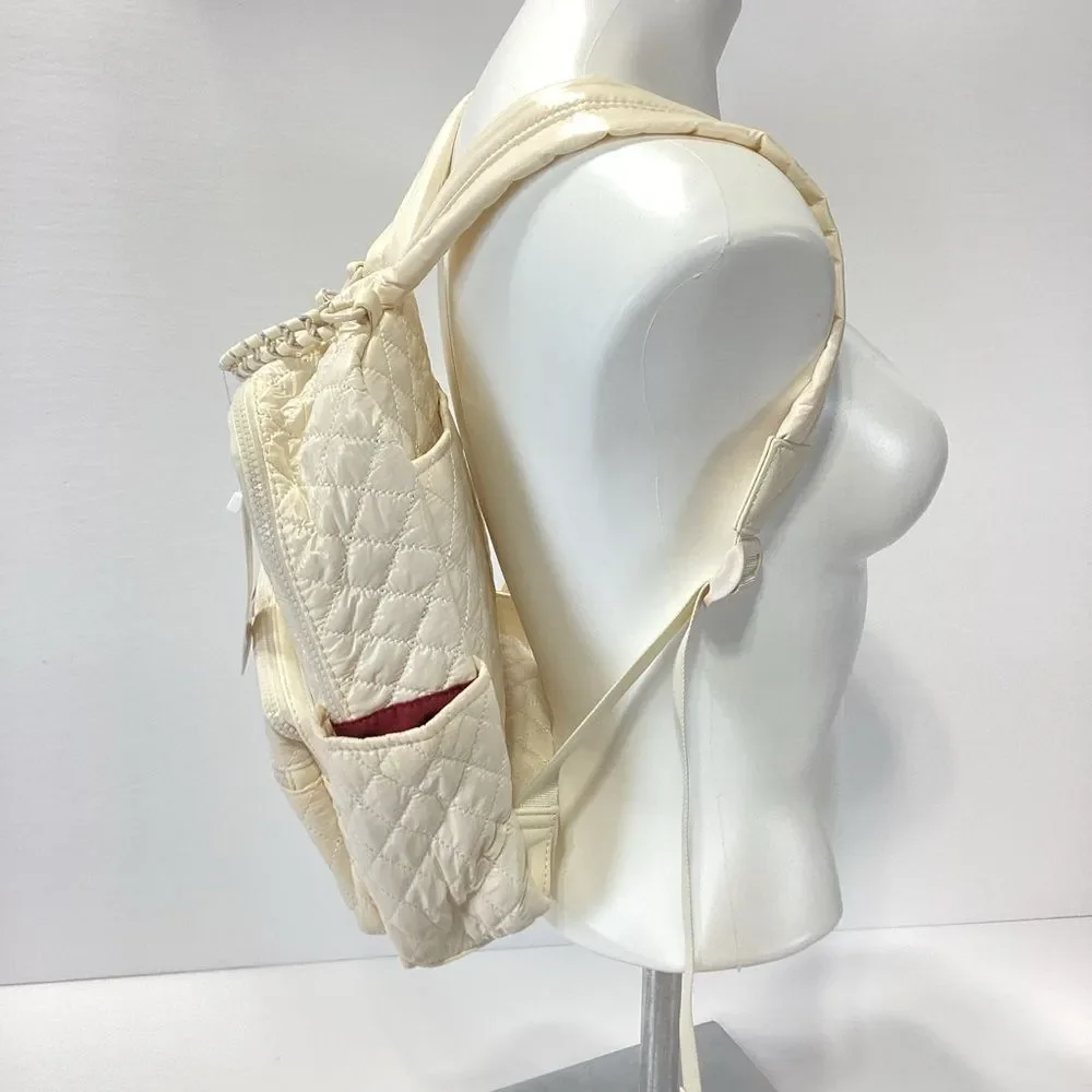Heartlove By Charo Backpack Heart Love Cream Quilted with Heart Accents